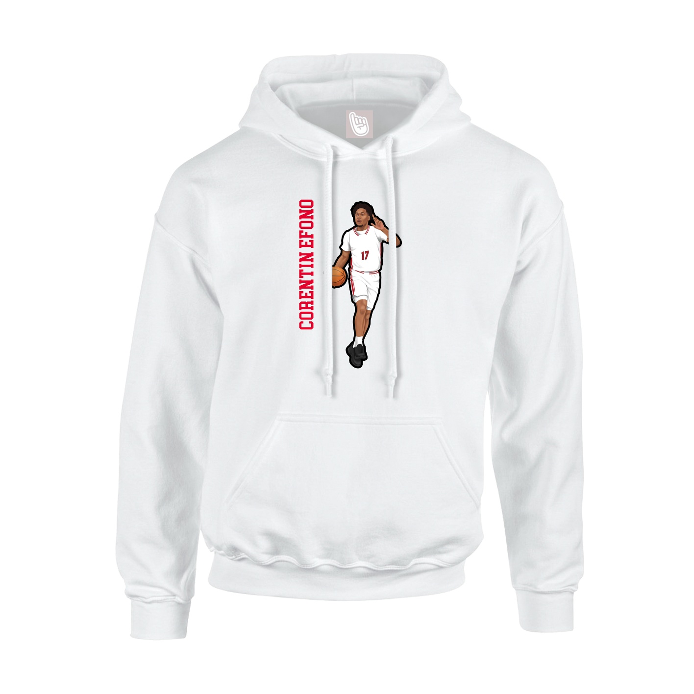 Youth Hoodie — Name Vertical in White