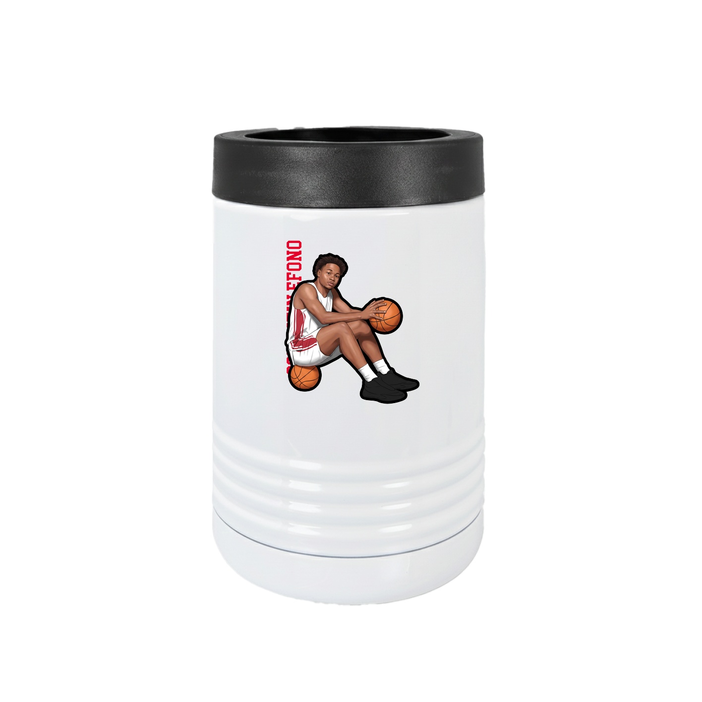 Beverage Holder — Name Vertical in White