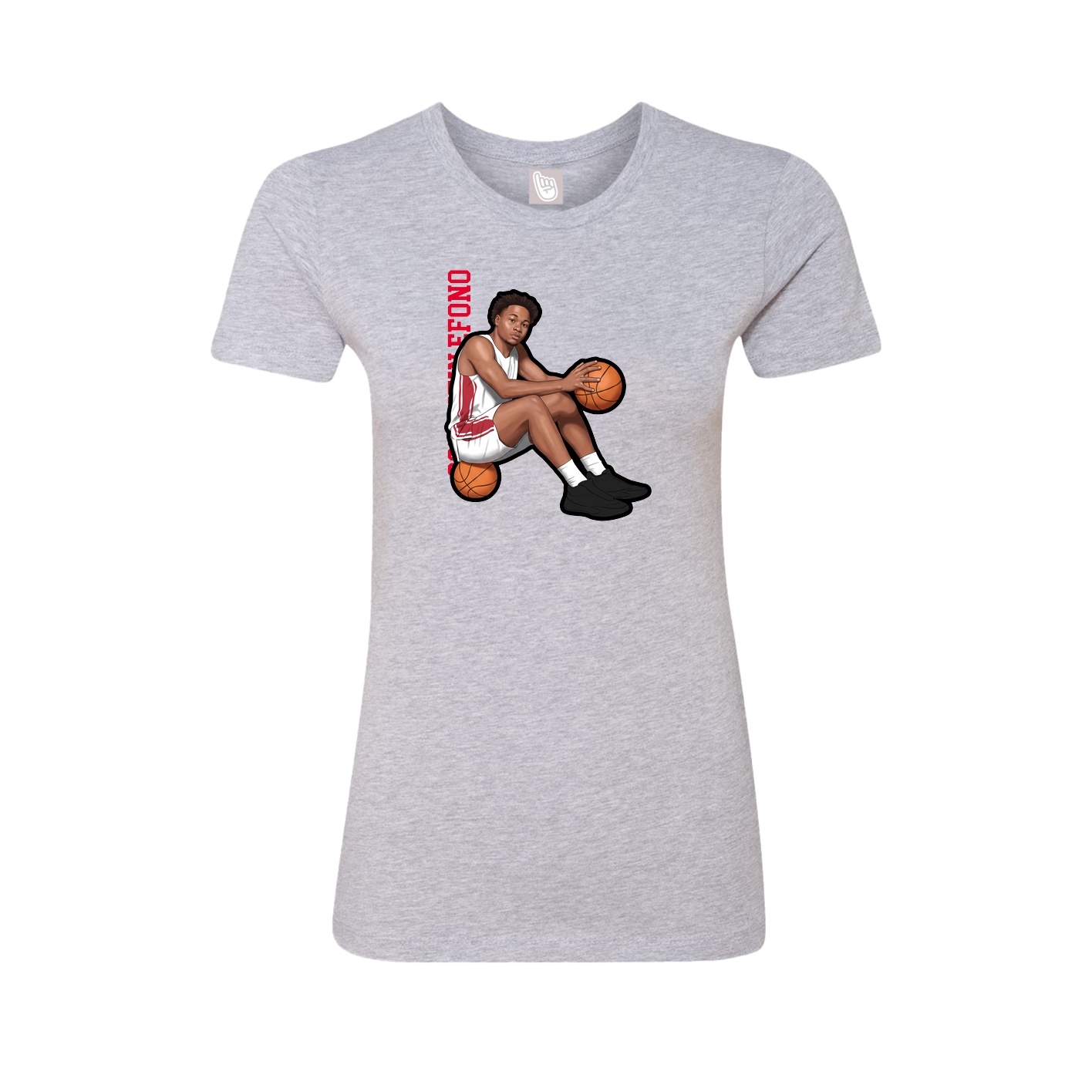 Womens Tee — Name Vertical in Grey