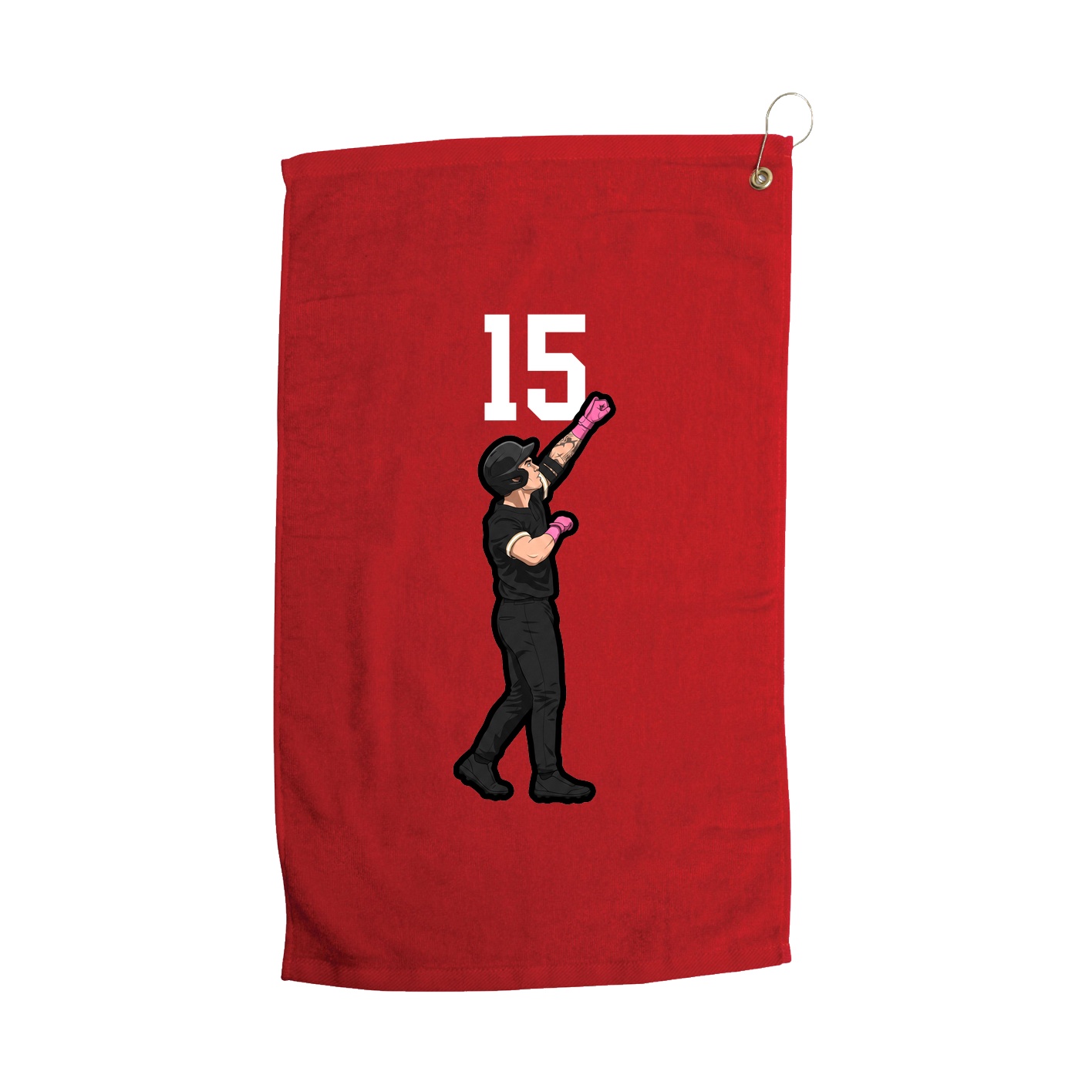 Golf Towel — Number Top in Red