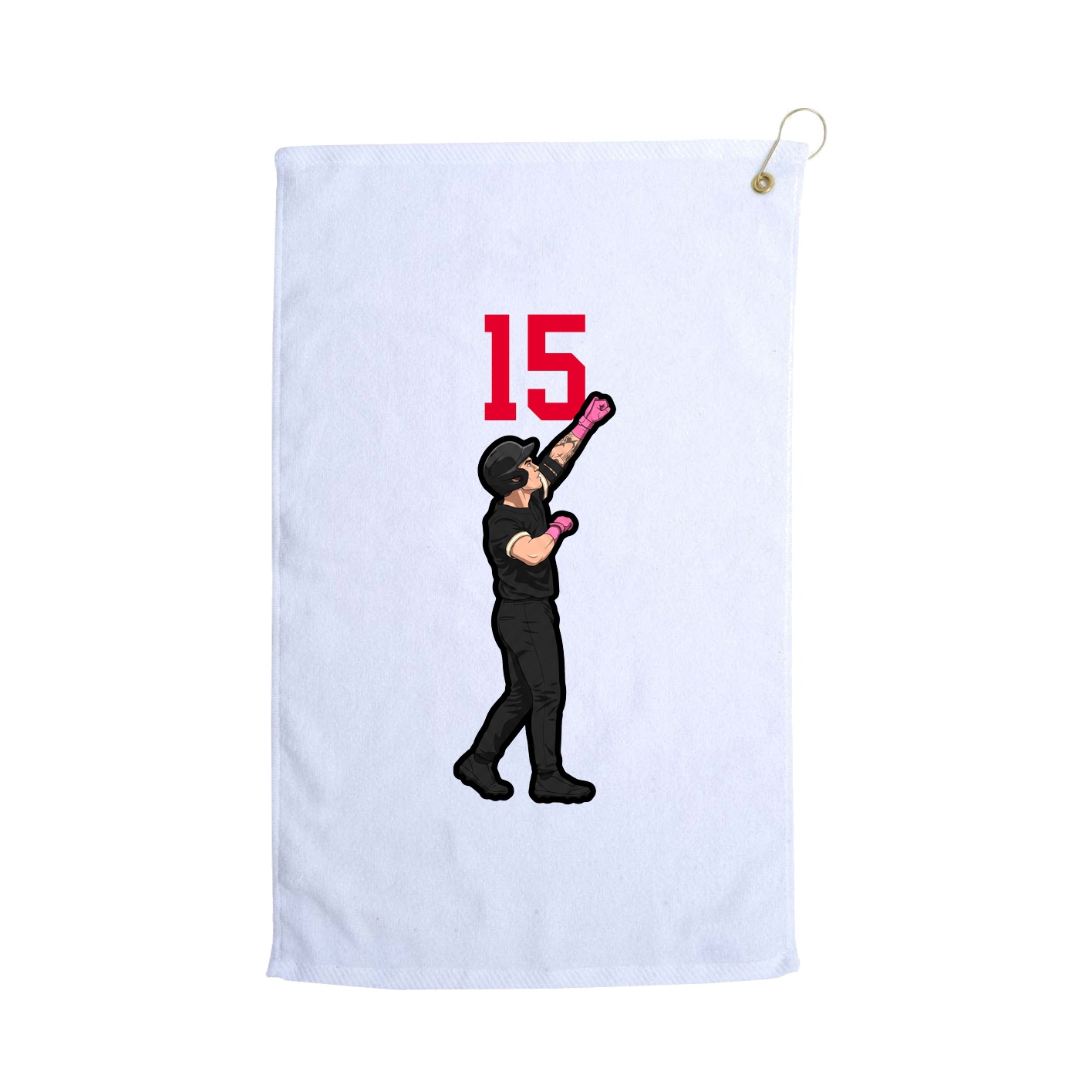Golf Towel — Number Top in White