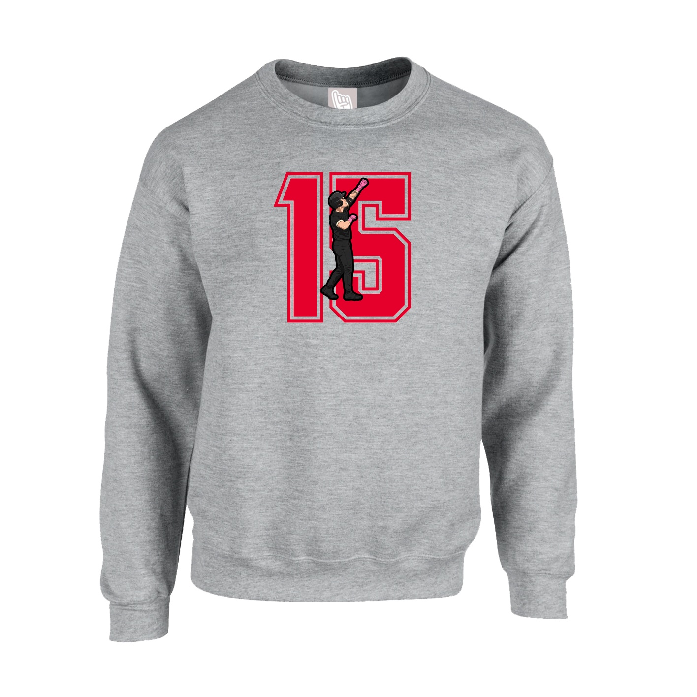 Fleece Crew — Number in Grey