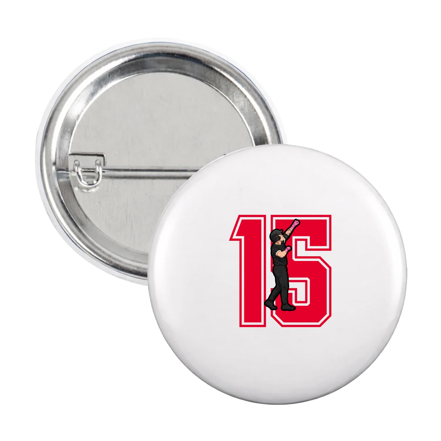 Game Day Button — Number in White