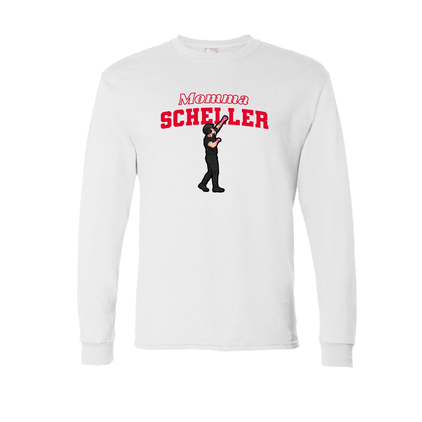 Long Sleeve Tee — Mothers Day Block in White