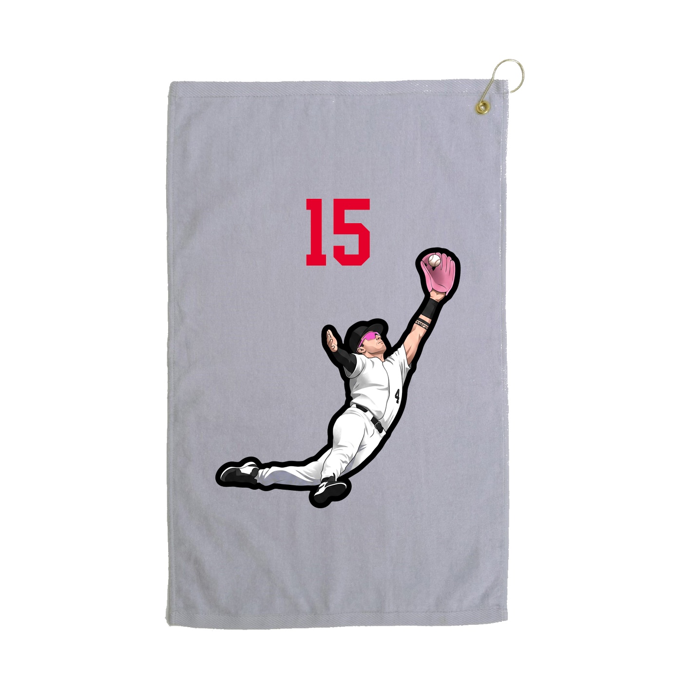 Golf Towel — Number Top in Grey