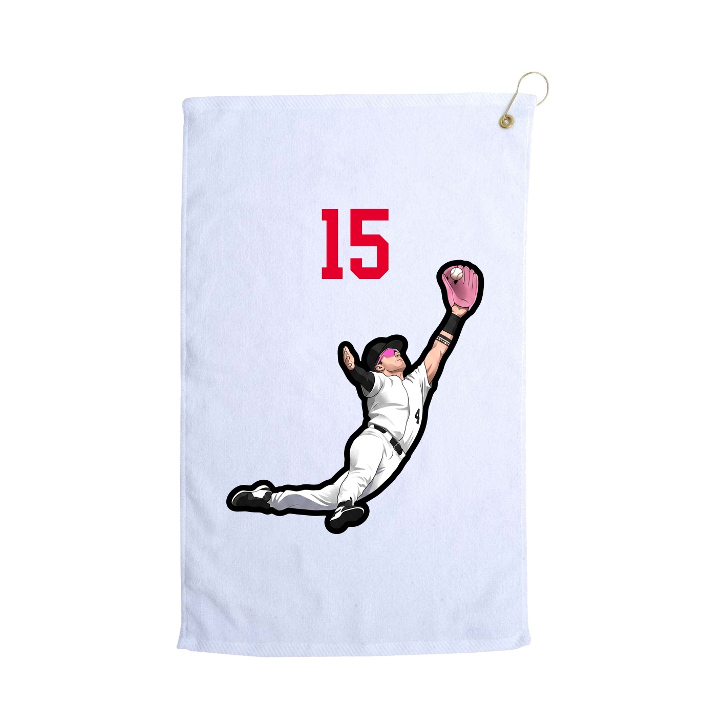 Golf Towel — Number Top in White