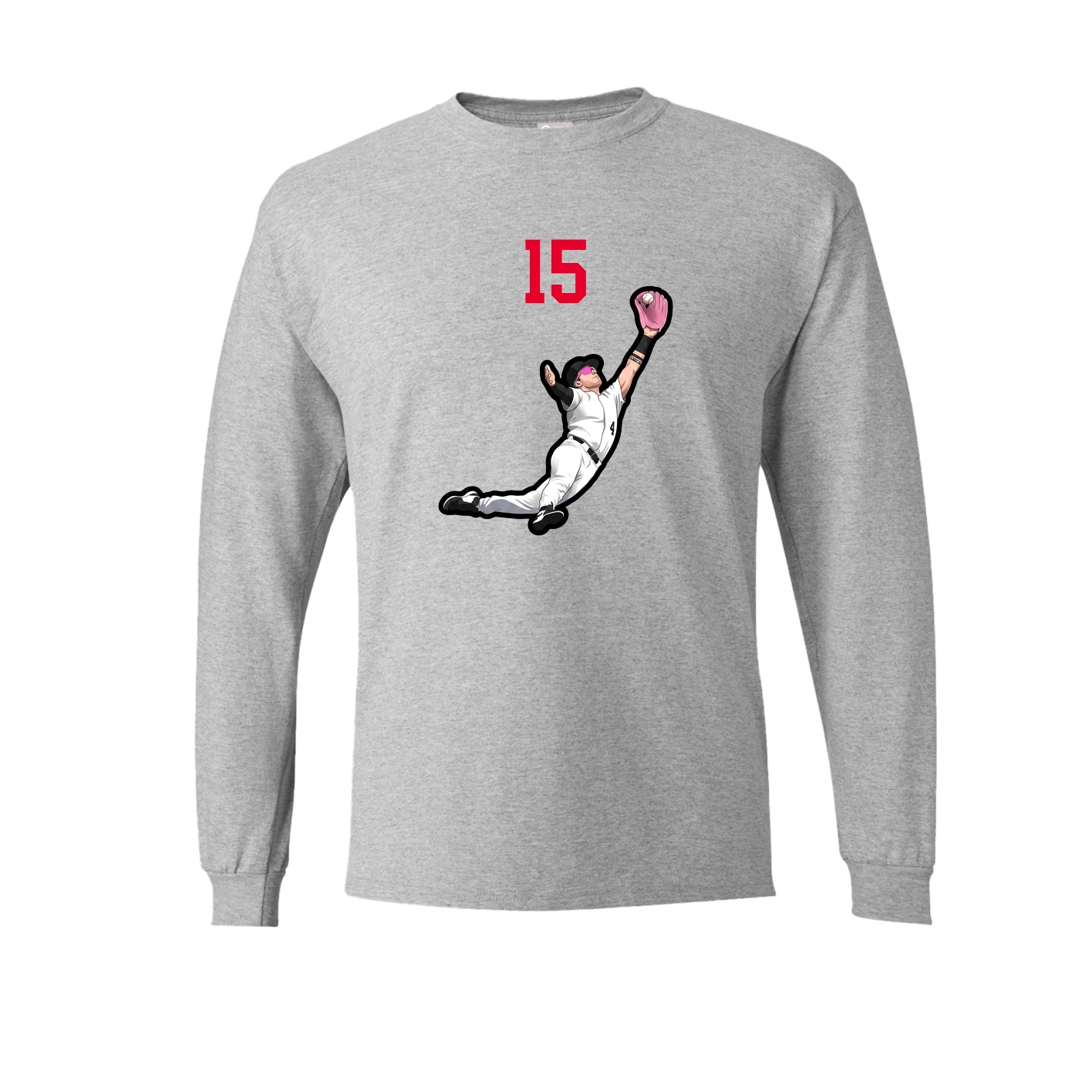 Long Sleeve Tee — Number Top in Grey