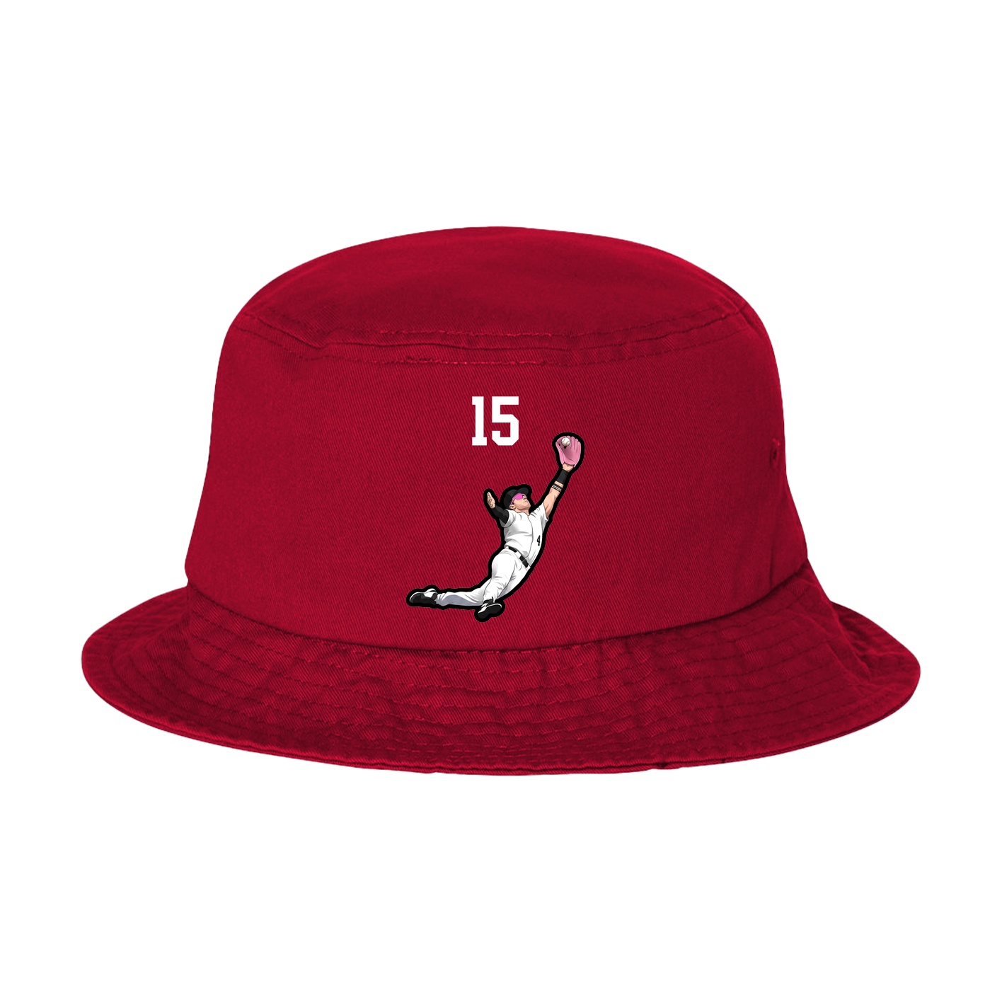 Bucket Cap — Number Top in Red