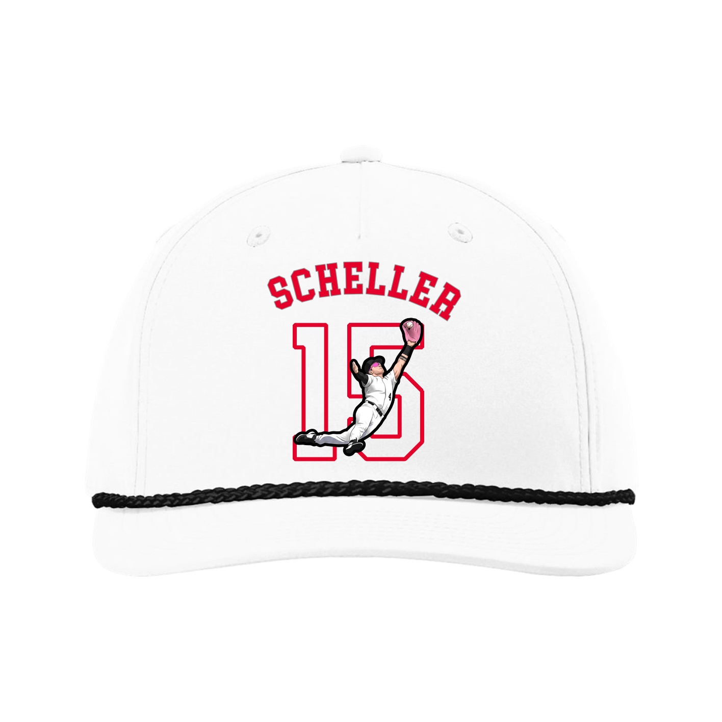 Five-Panel Classic Rope Cap — Shirsey Arch in White