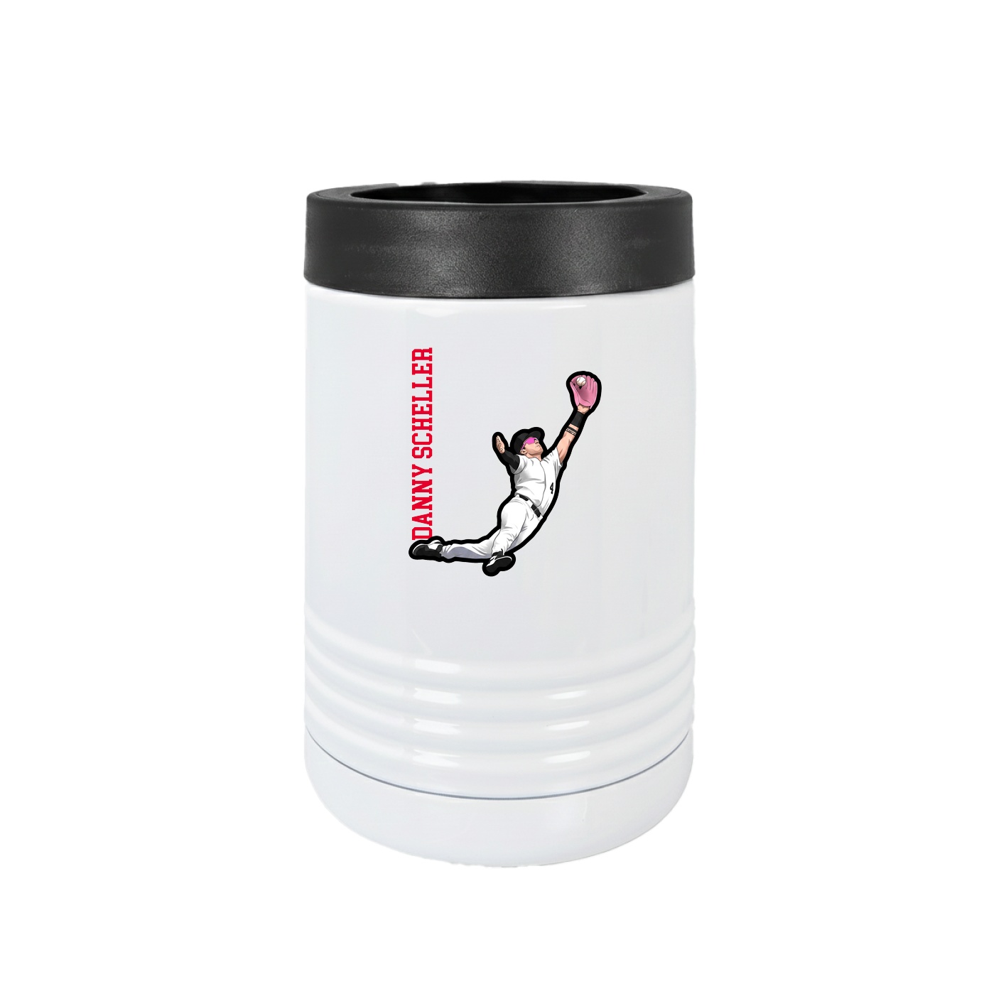 Beverage Holder — Name Vertical in White