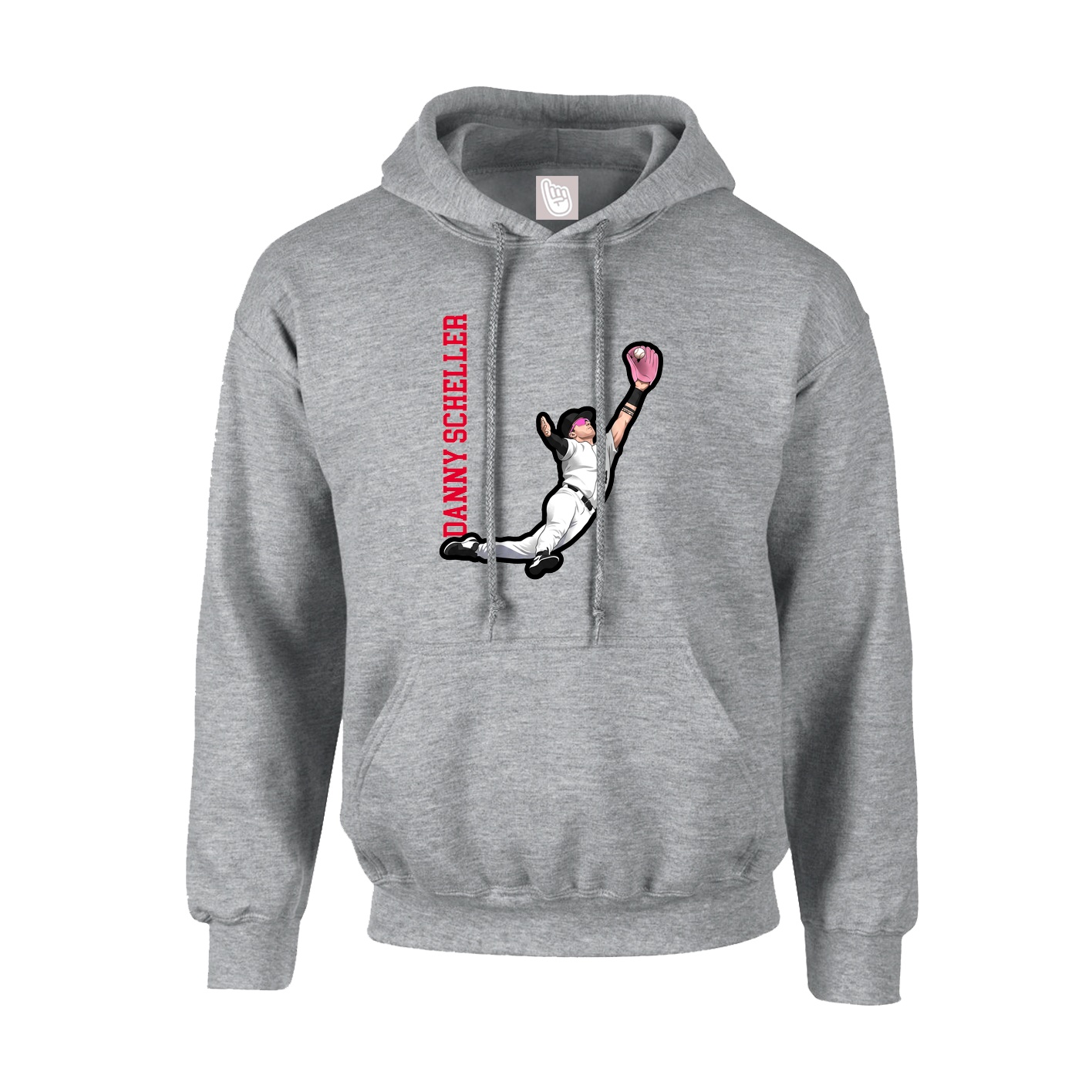 Hoodie — Name Vertical in Grey