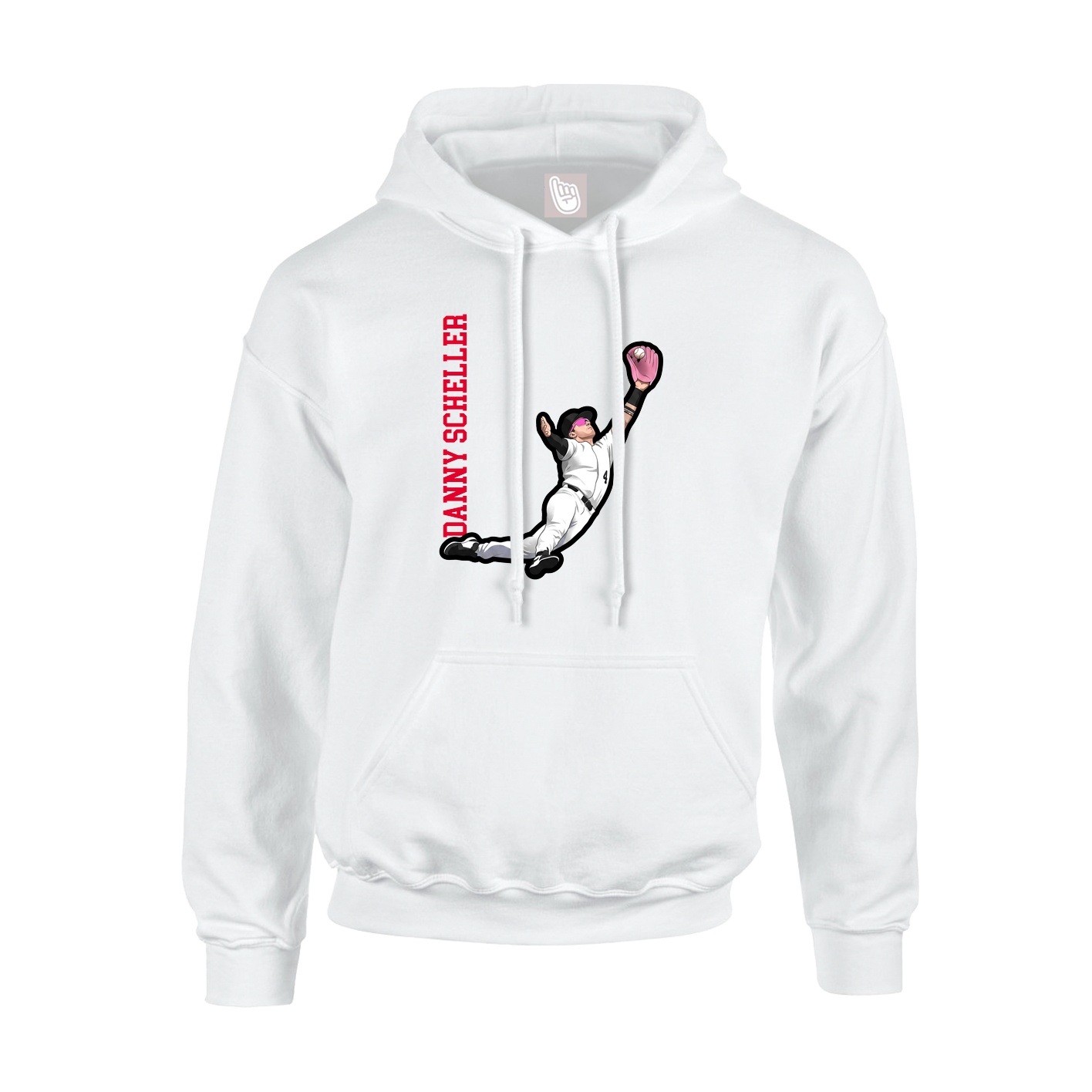Hoodie — Name Vertical in White