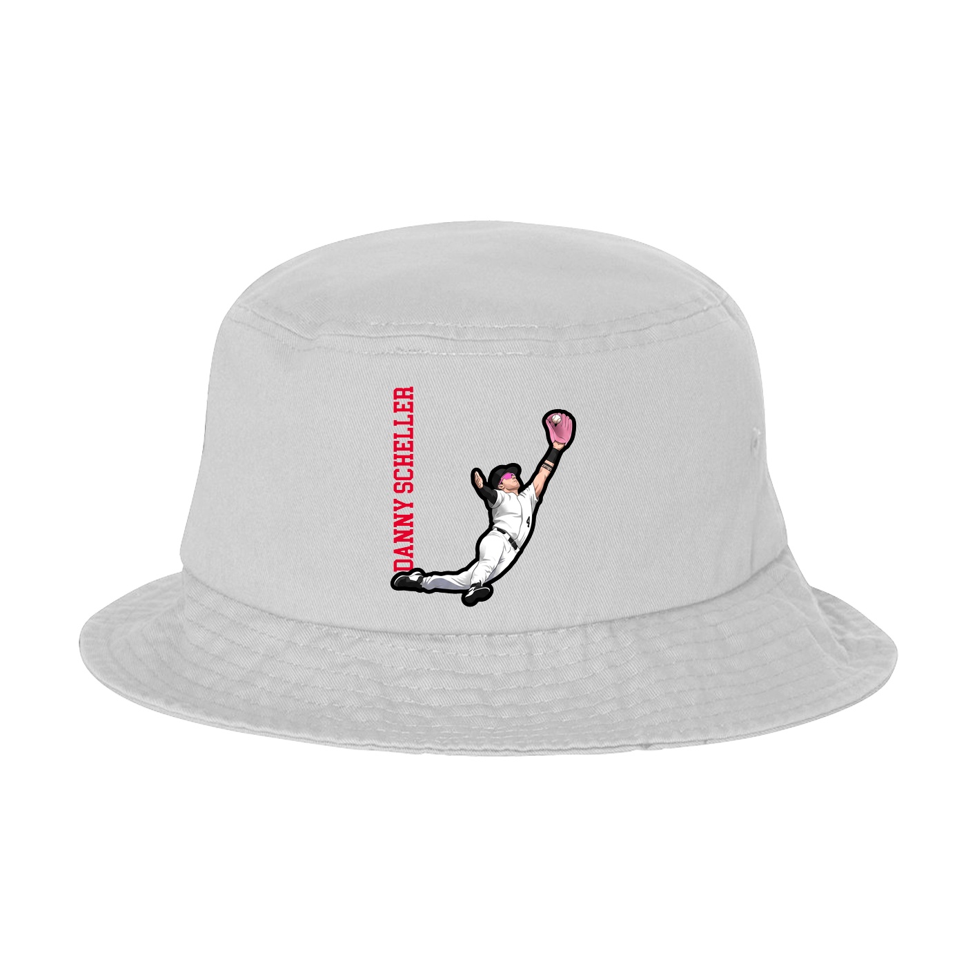 Bucket Cap — Name Vertical in White