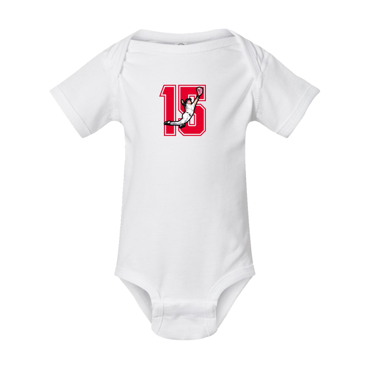 Baby Onesie — Number in White