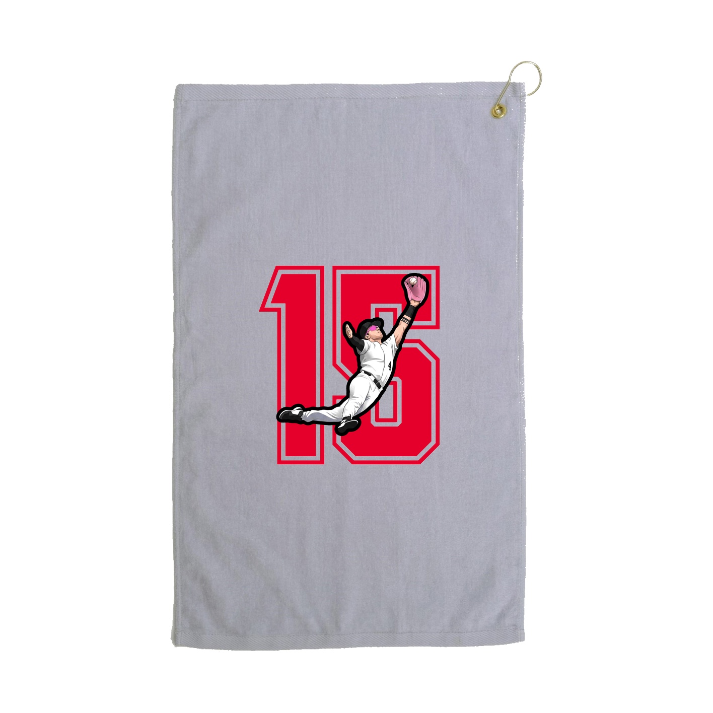 Golf Towel — Number in Grey