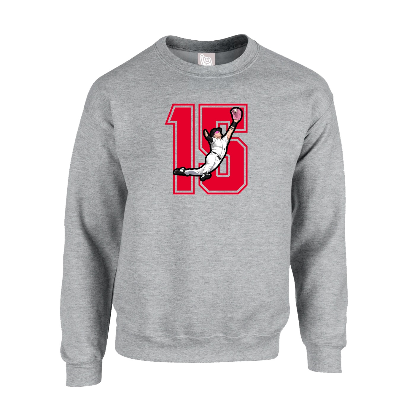 Fleece Crew — Number in Grey