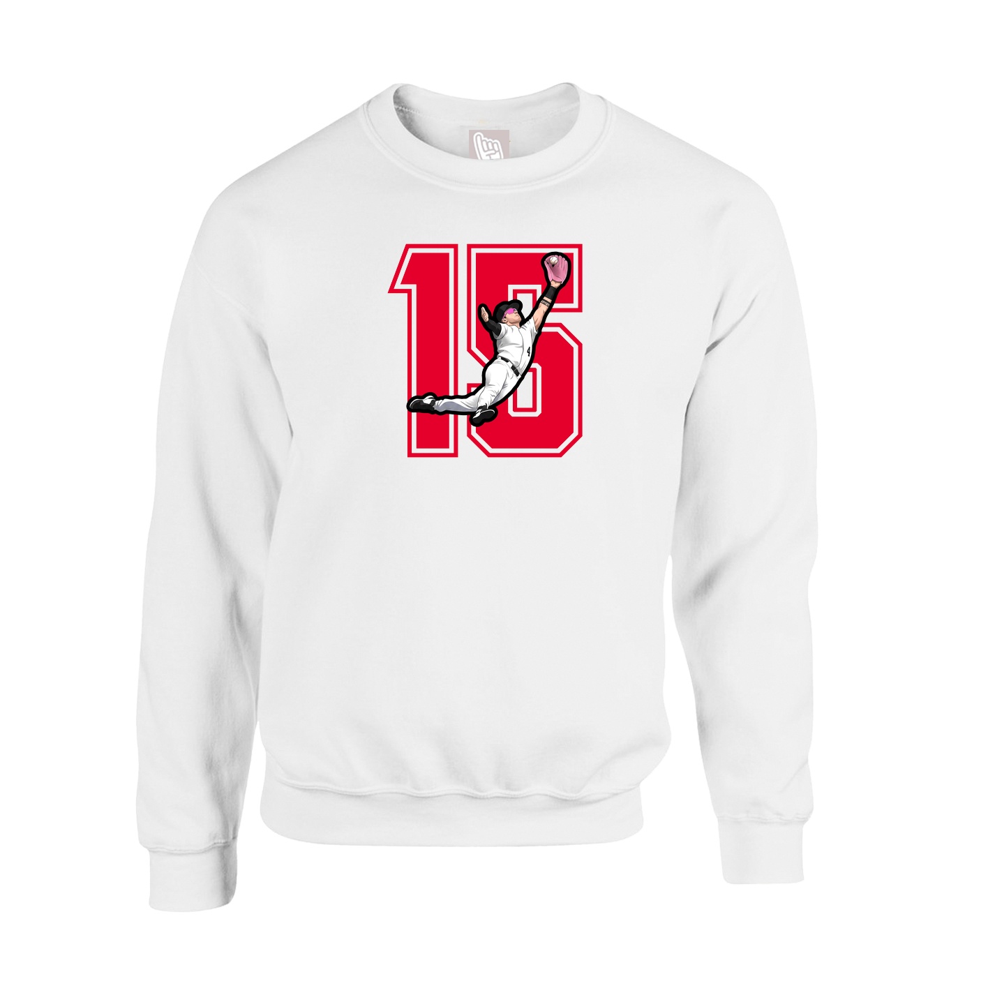 Fleece Crew — Number in White