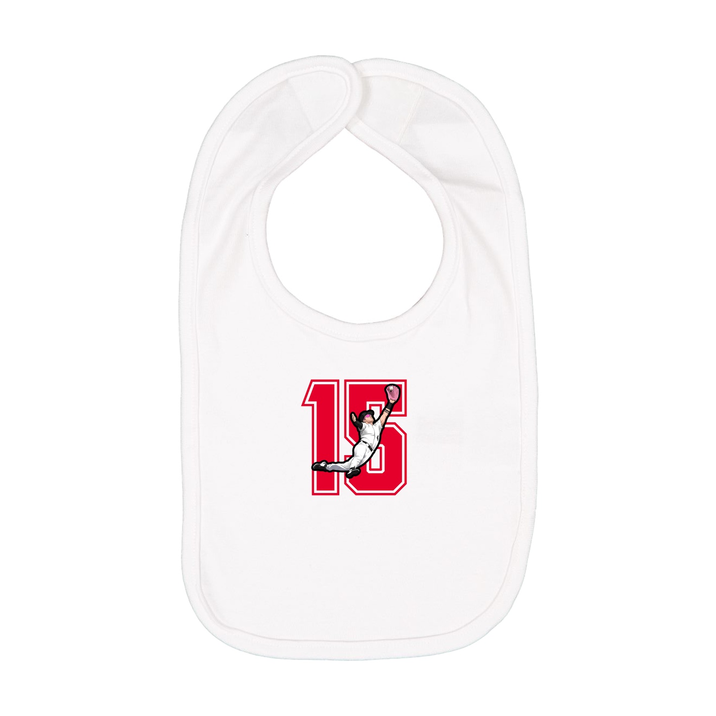 Infant Bib — Number in White