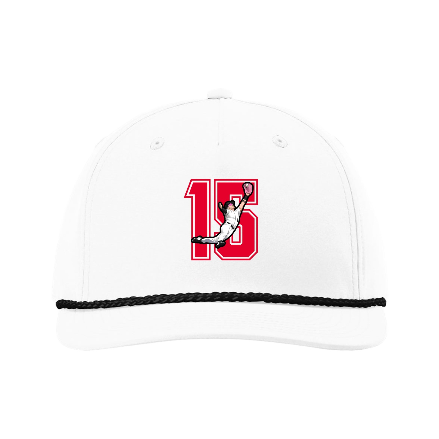 Five-Panel Classic Rope Cap — Number in White