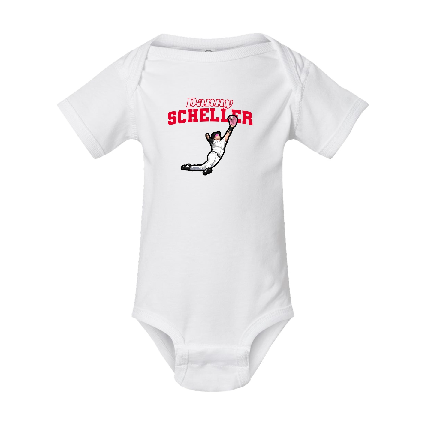 Baby Onesie — Name Arch in White