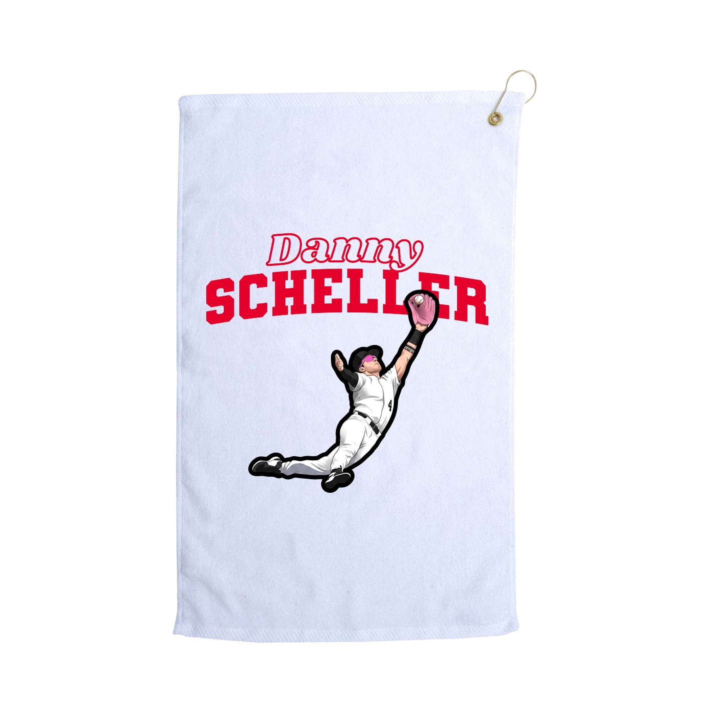 Golf Towel — Name Arch in White