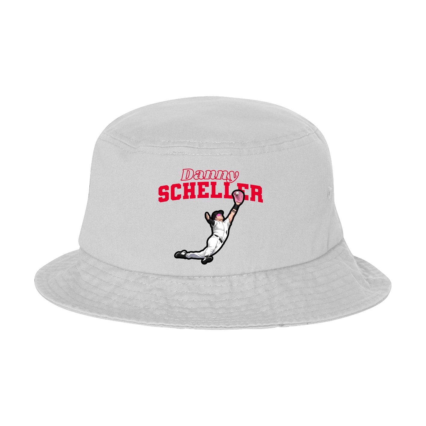Bucket Cap — Name Arch in White