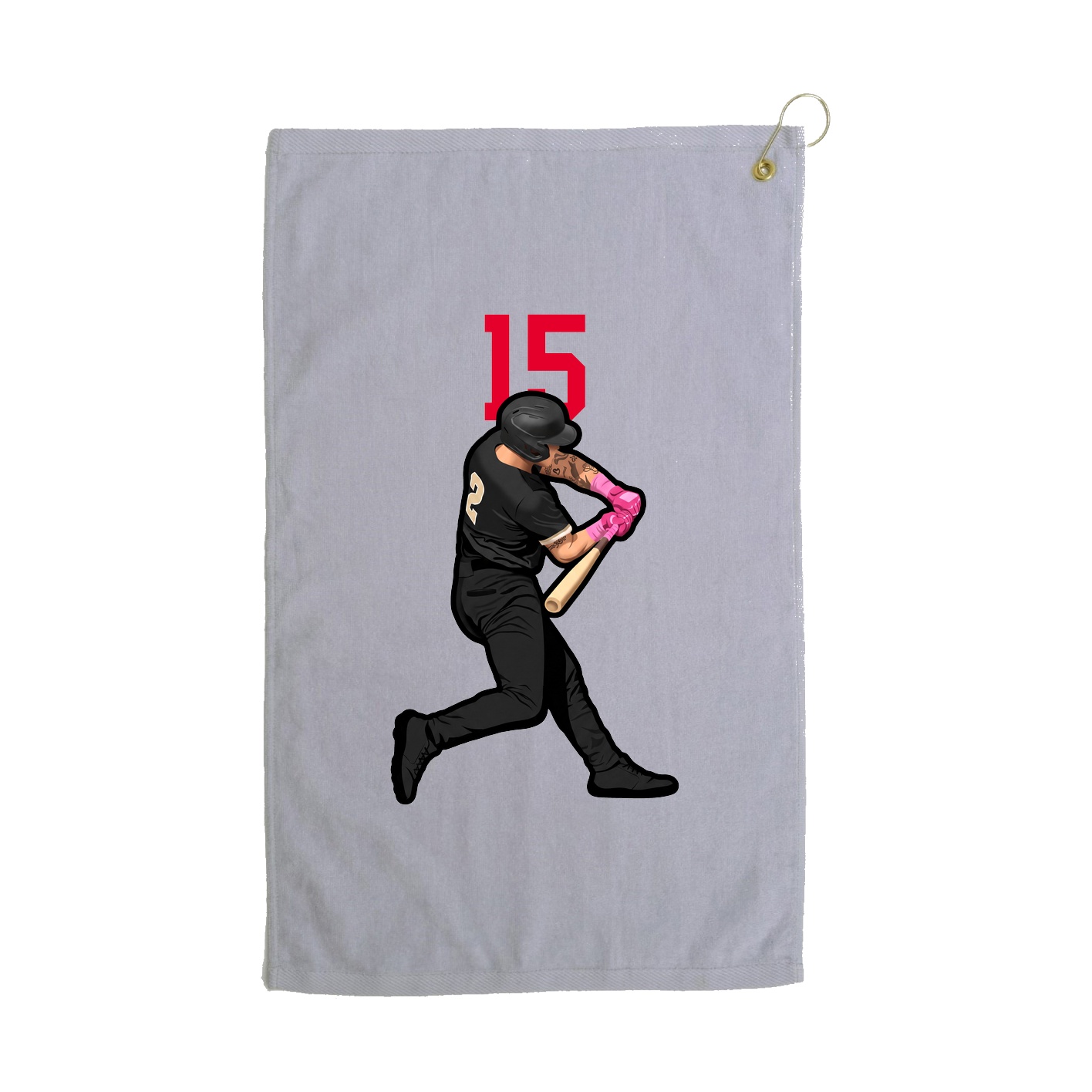Golf Towel — Number Top in Grey