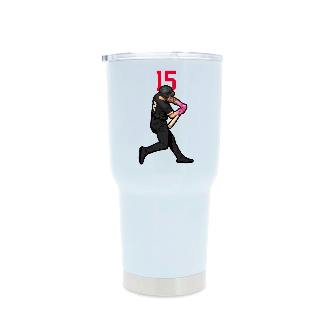 30oz Stainless Steel Tumbler — Number Top in White