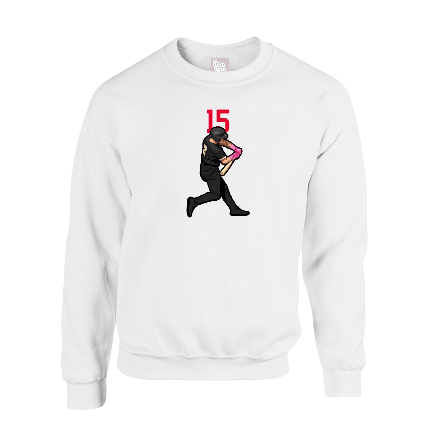 Fleece Crew — Number Top in White