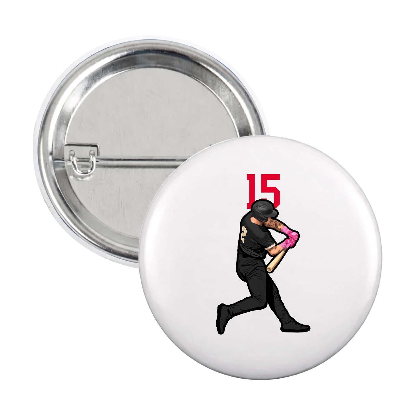 Game Day Button — Number Top in White