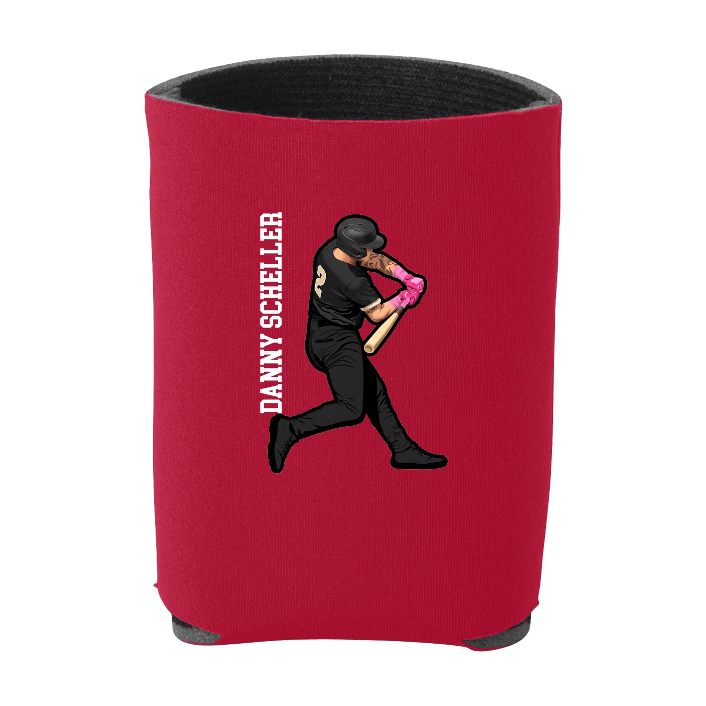 Can Holder — Name Vertical in Red