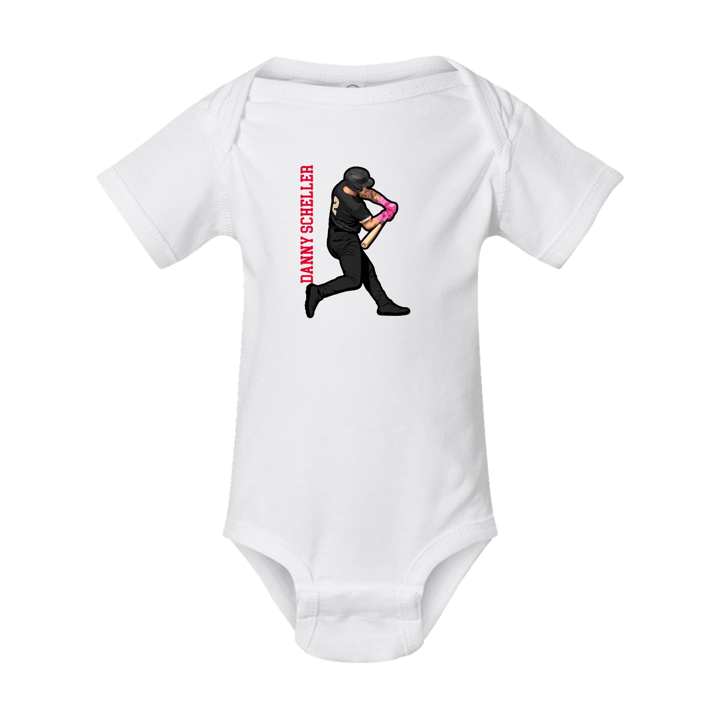 Baby Onesie — Name Vertical in White