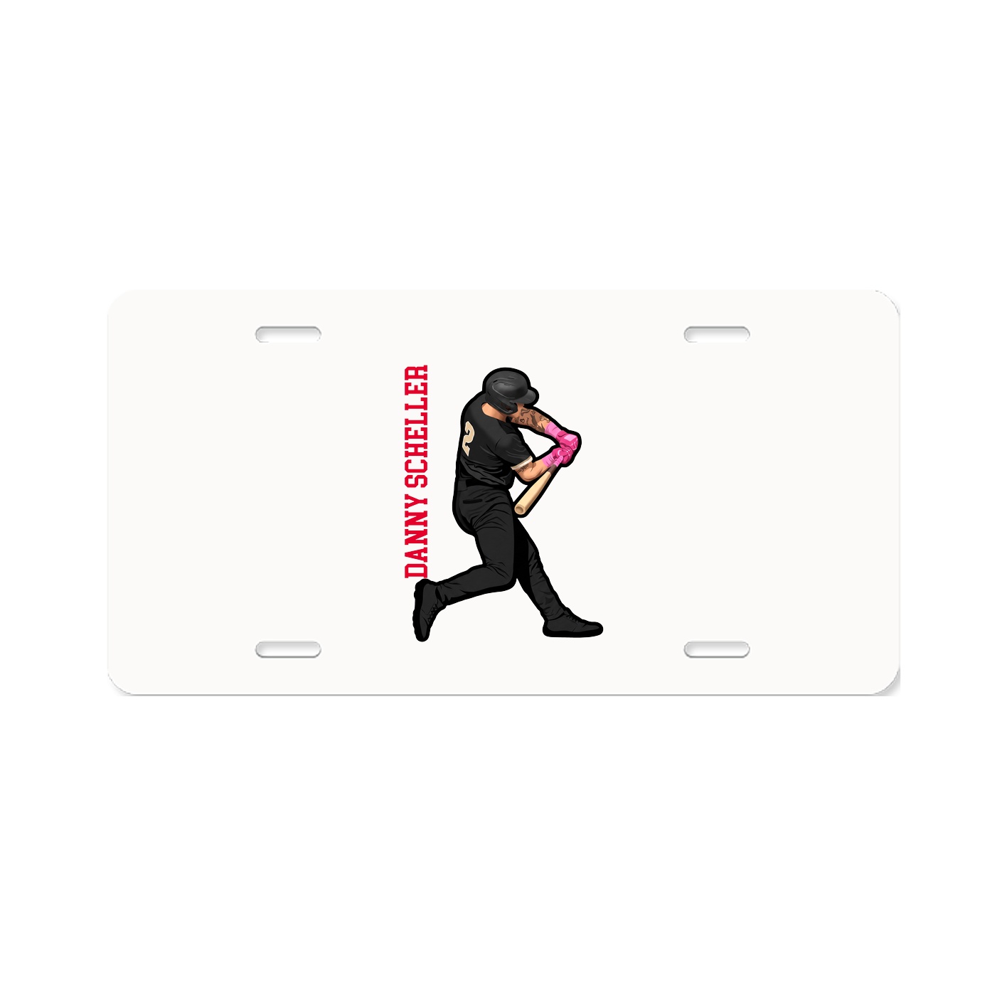License Plate — Name Vertical in Classic