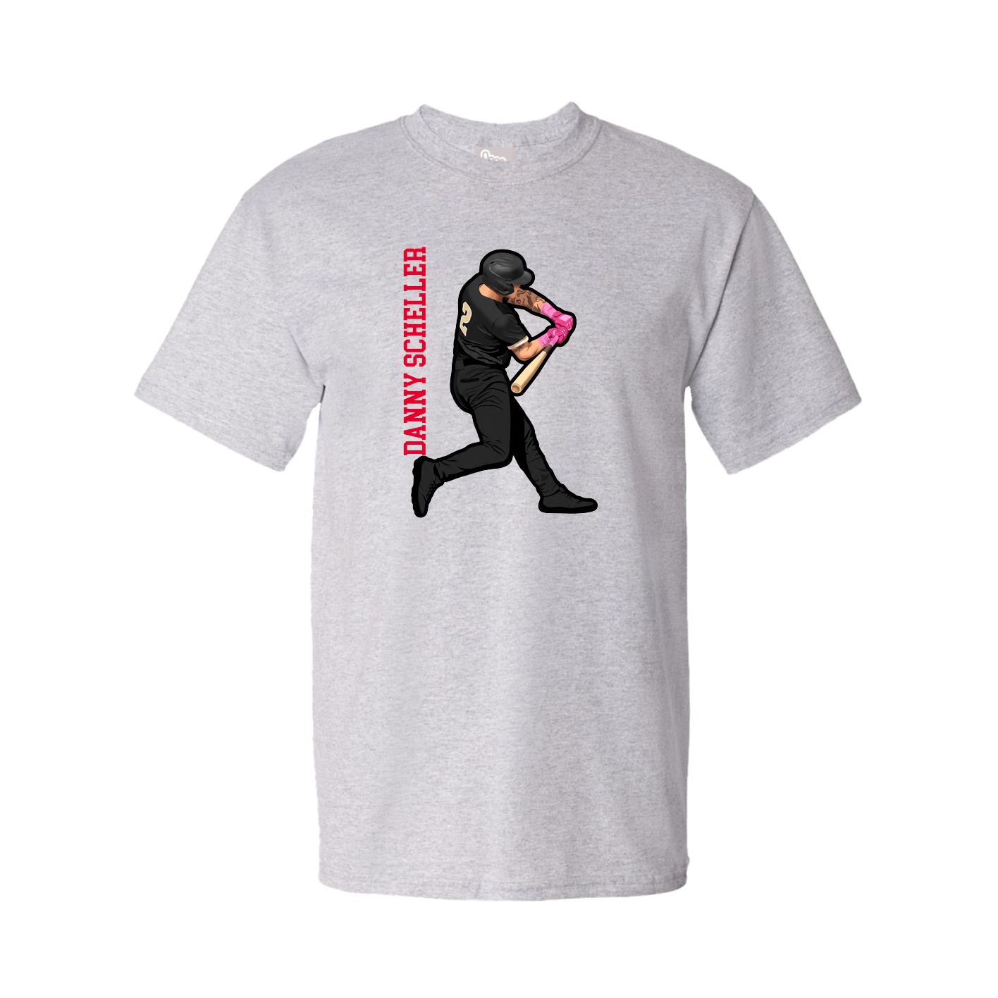 Tee — Name Vertical in Grey