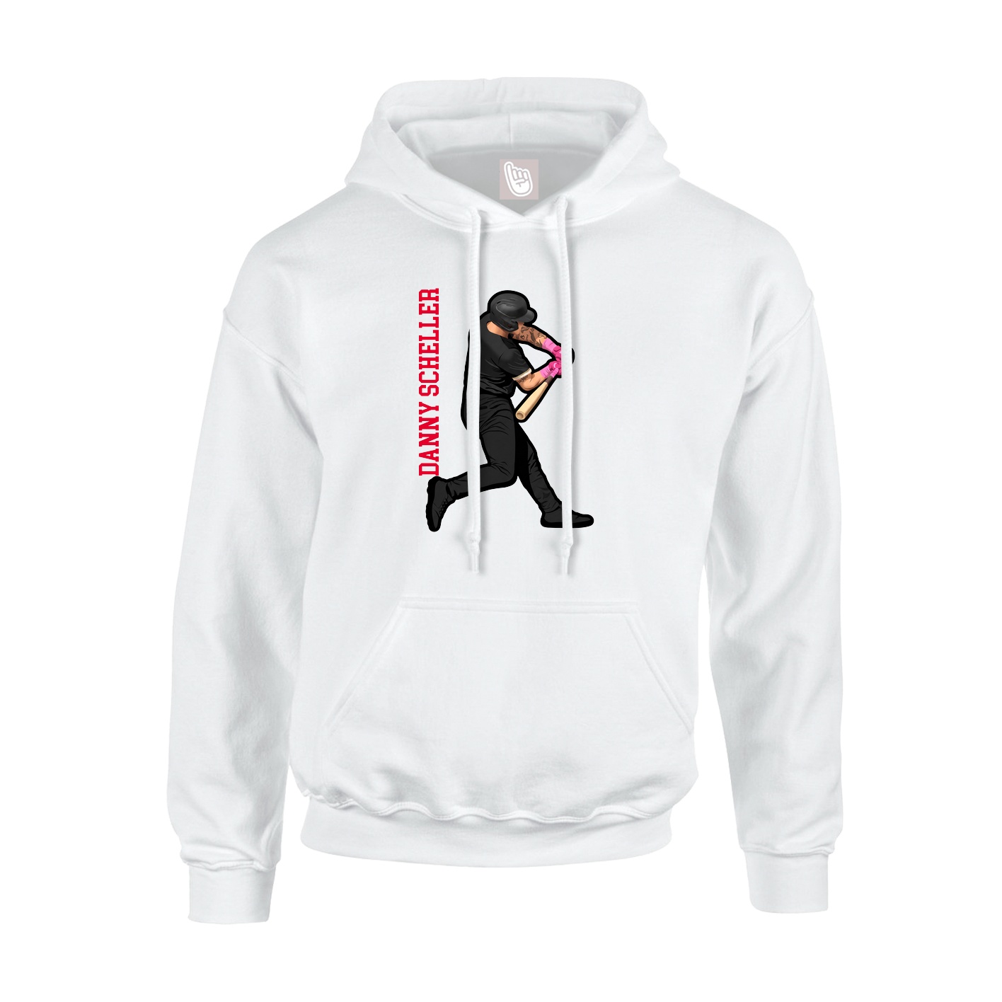 Youth Hoodie — Name Vertical in White