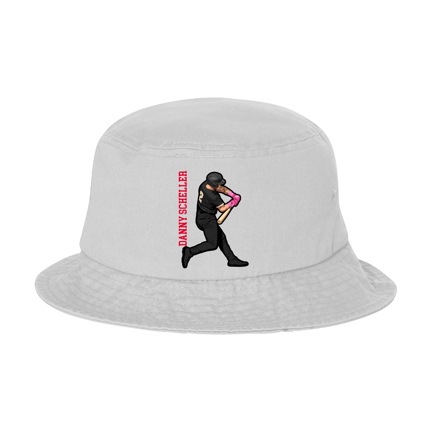 Bucket Cap — Name Vertical in White