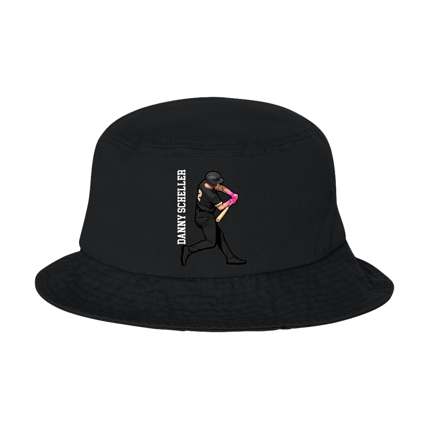 Bucket Cap — Name Vertical in Black
