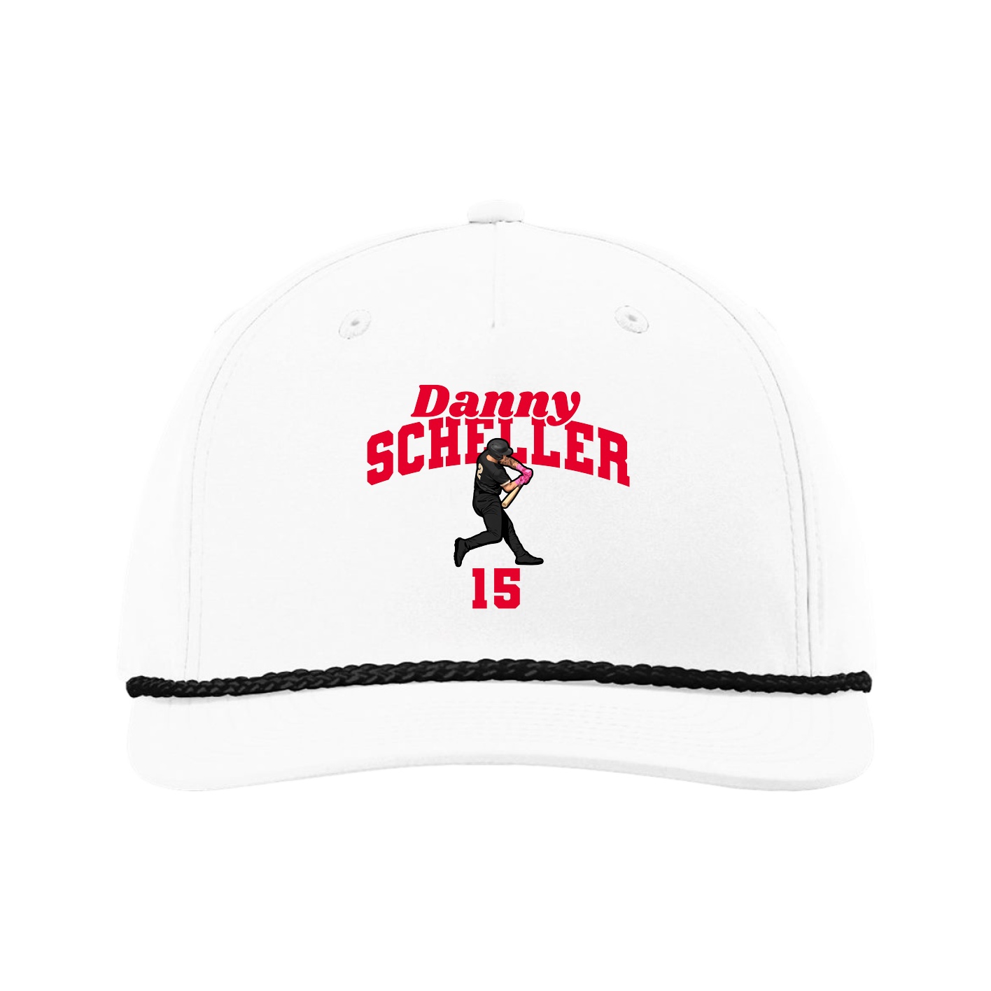 Five-Panel Classic Rope Cap — Signature Arch in White