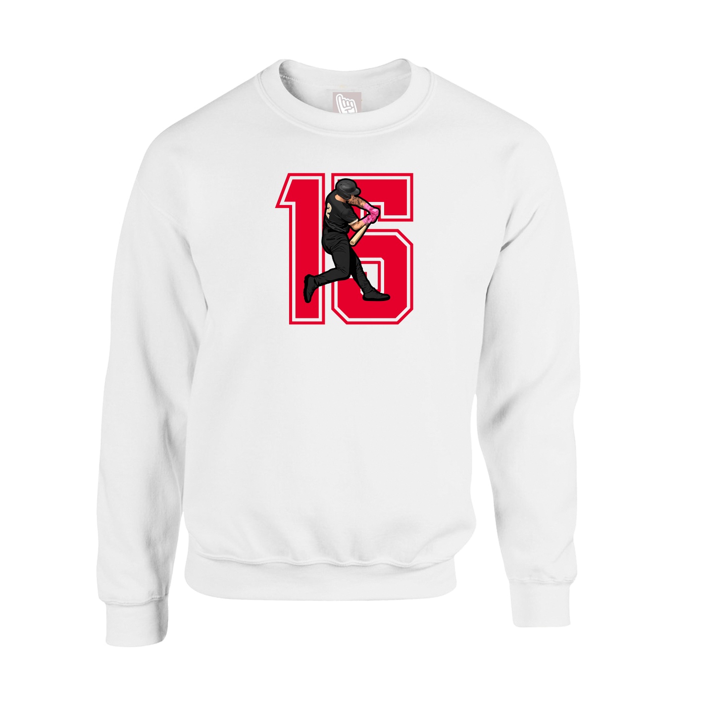 Fleece Crew — Number in White