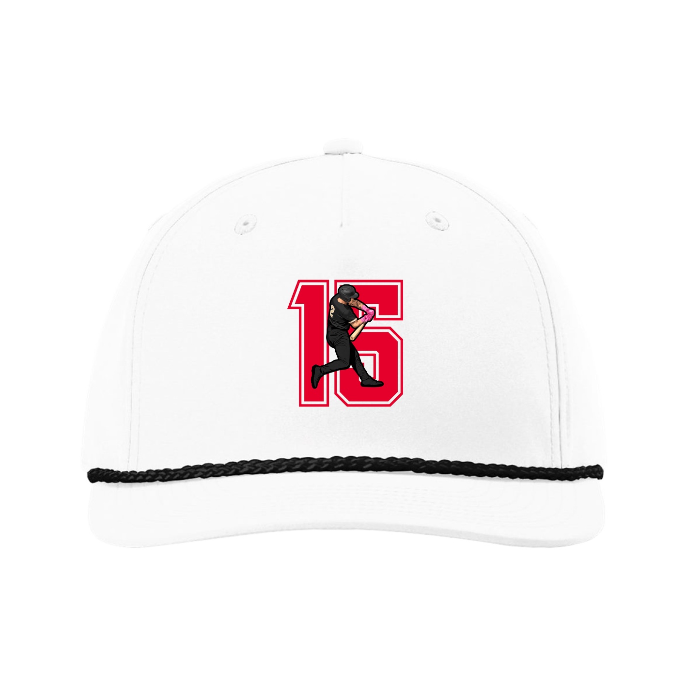 Five-Panel Classic Rope Cap — Number in White