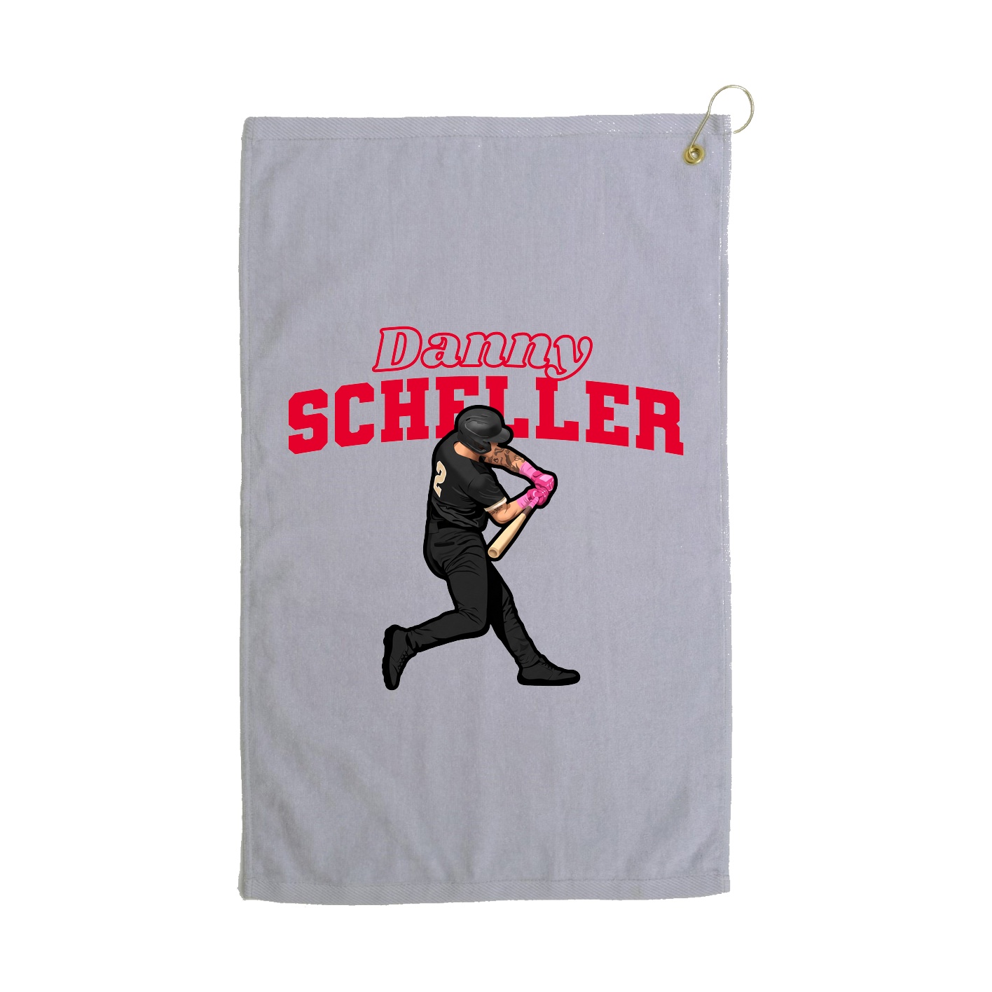 Golf Towel — Name Arch in Grey