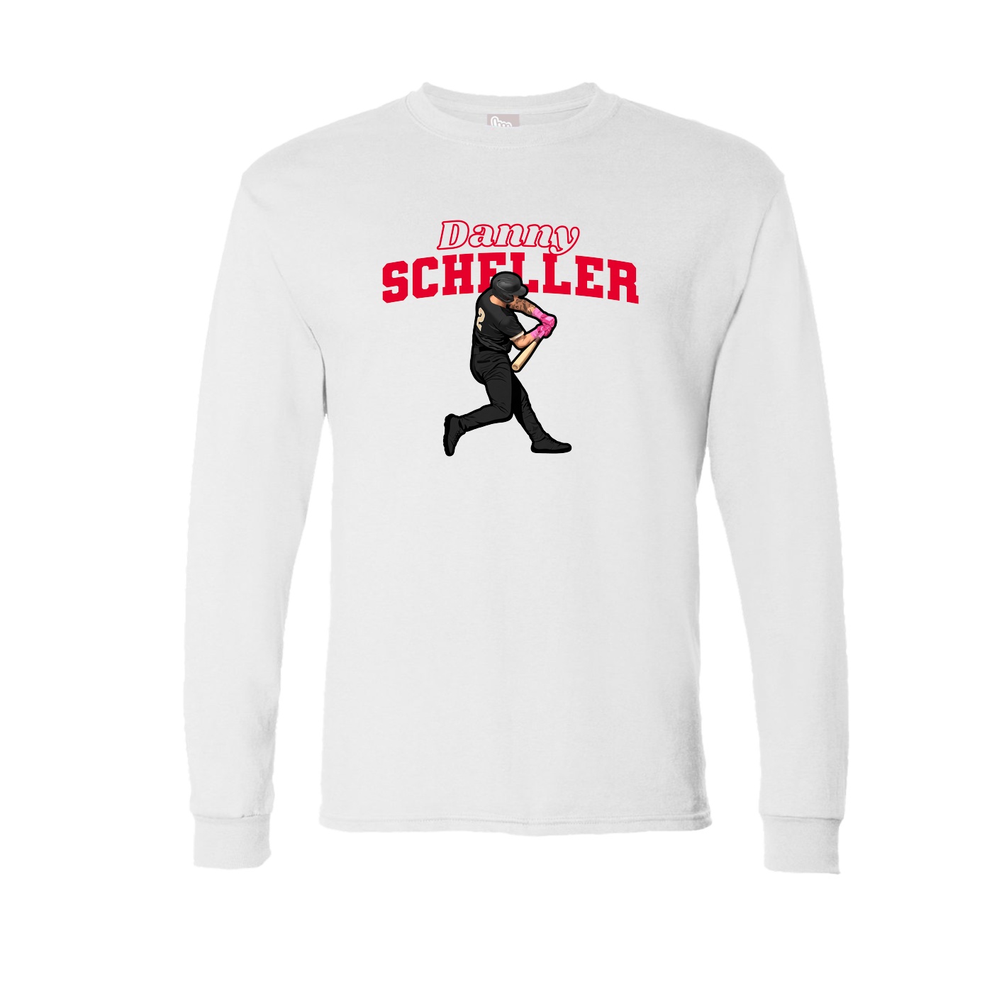 Long Sleeve Tee — Name Arch in White