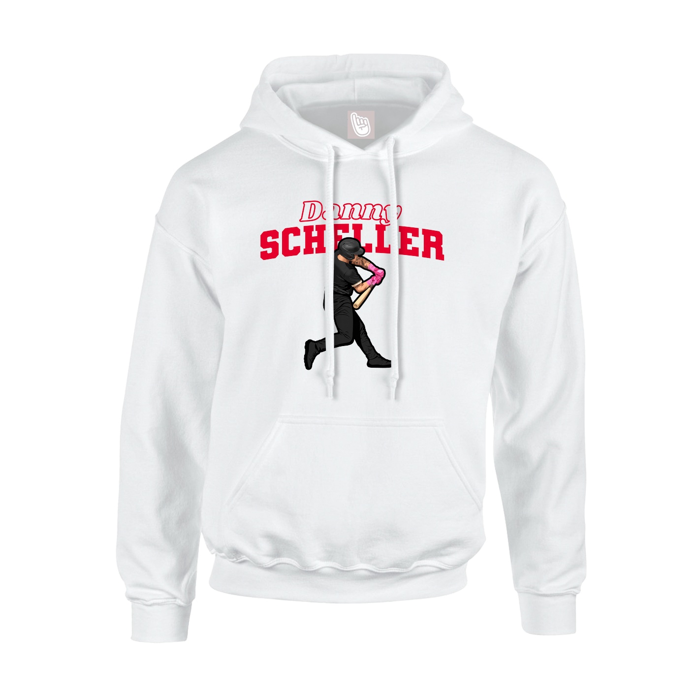 Youth Hoodie — Name Arch in White