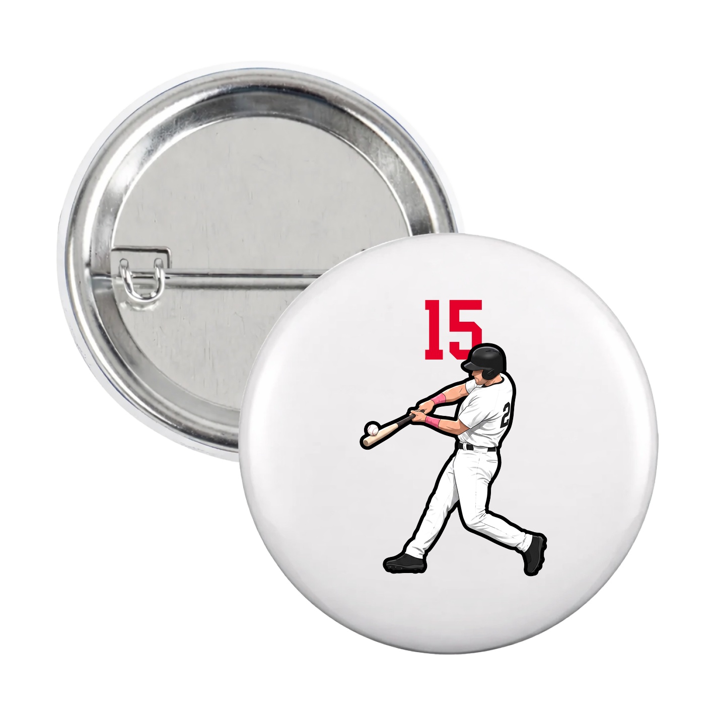 Game Day Button — Number Top in White