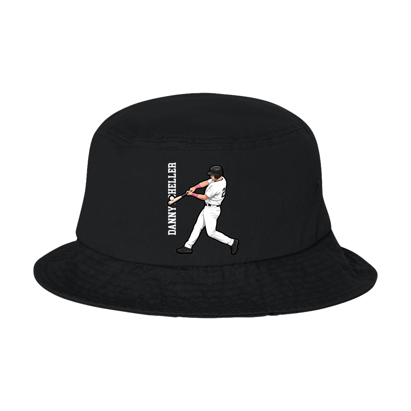 Bucket Cap — Name Vertical in Black