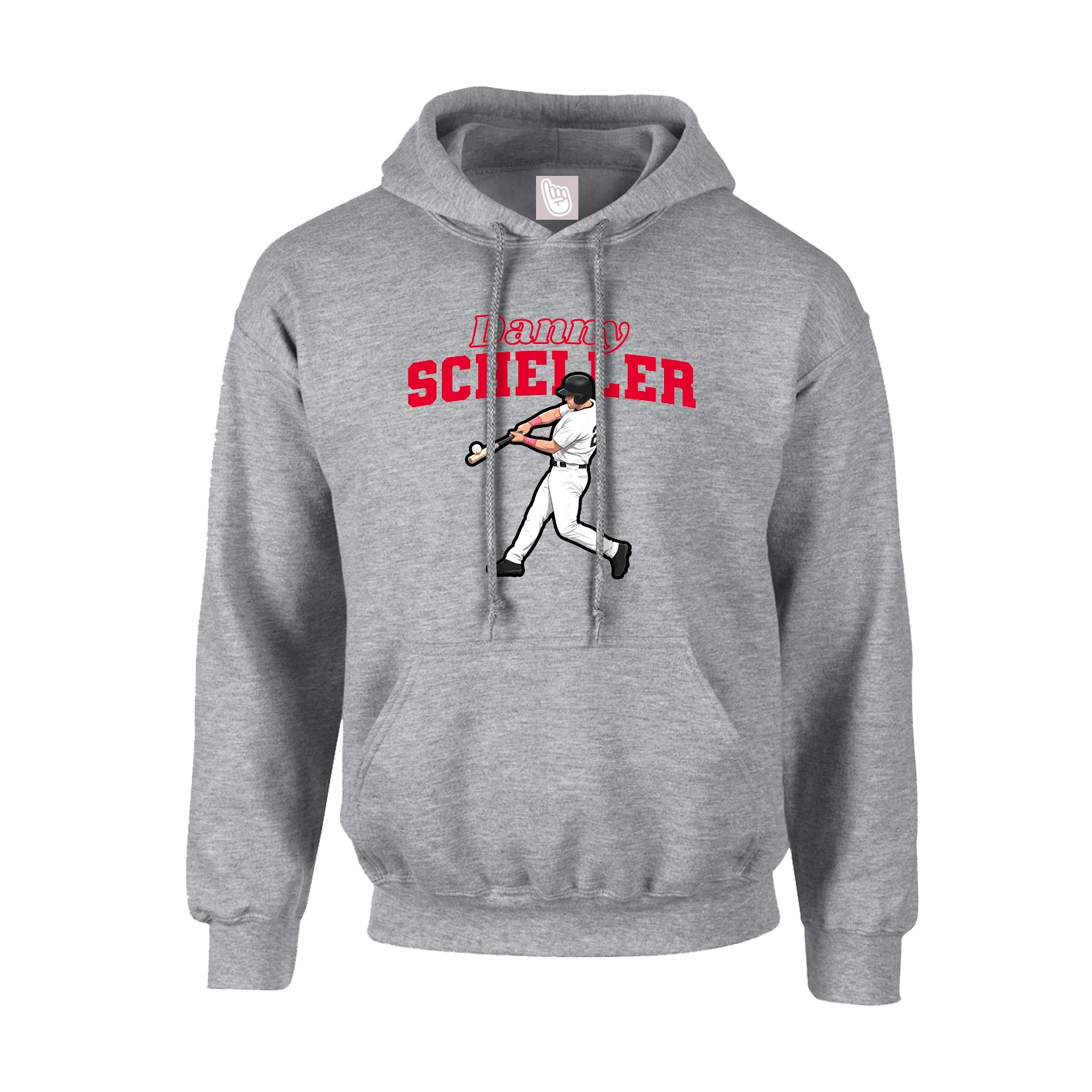 Hoodie — Name Arch in Grey