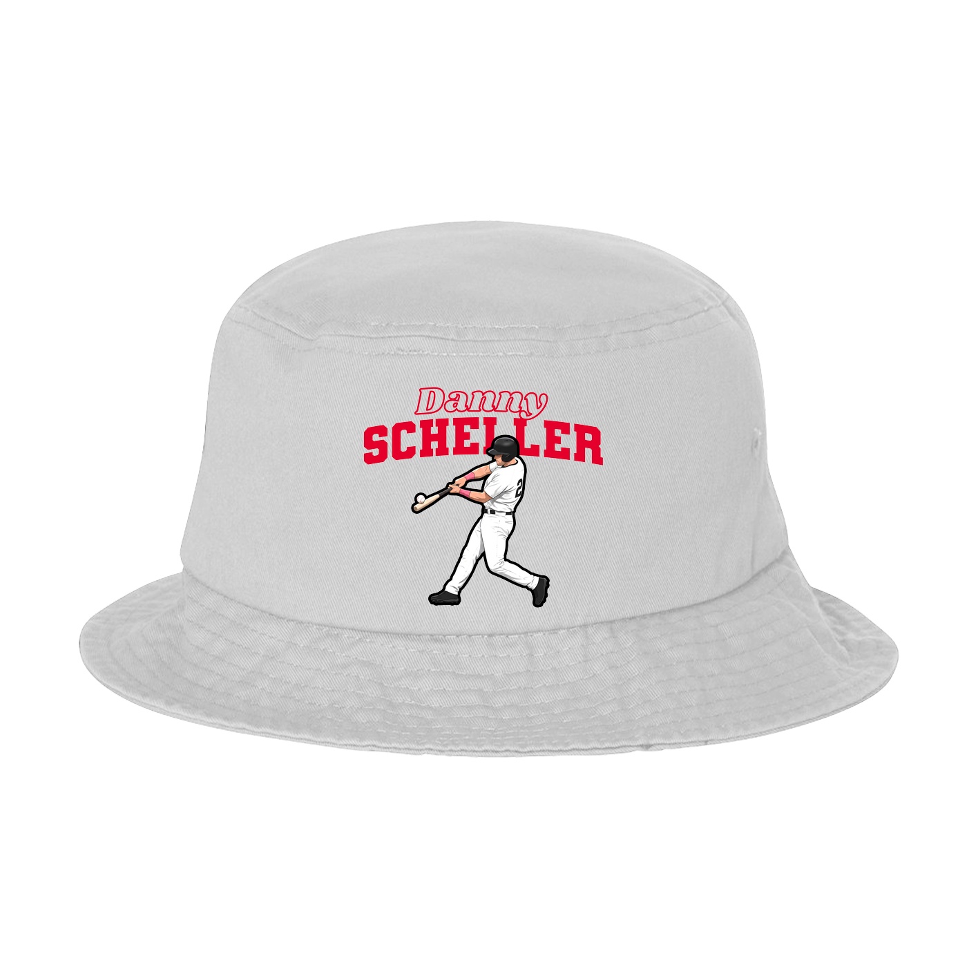Bucket Cap — Name Arch in White