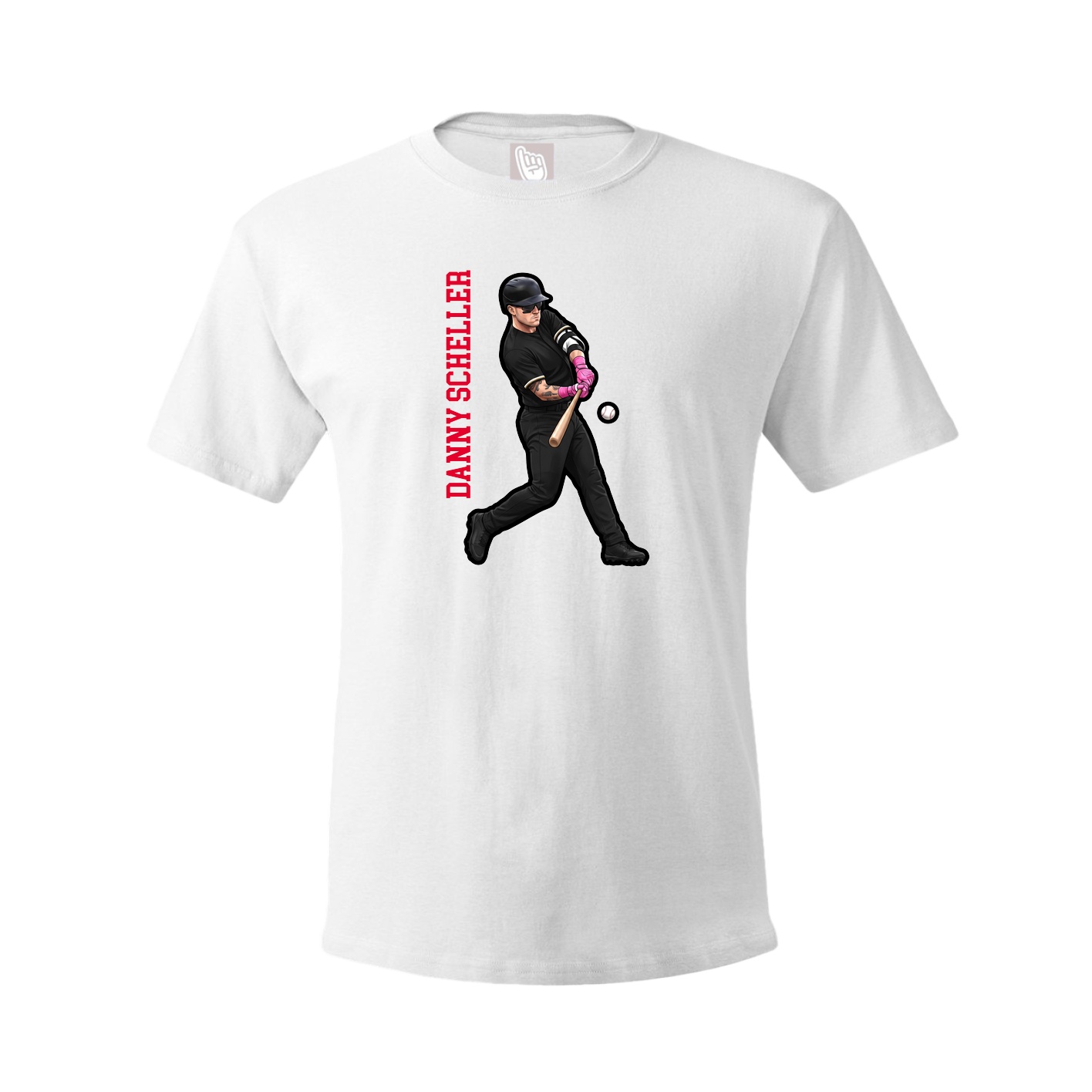 Tee — Name Vertical in White