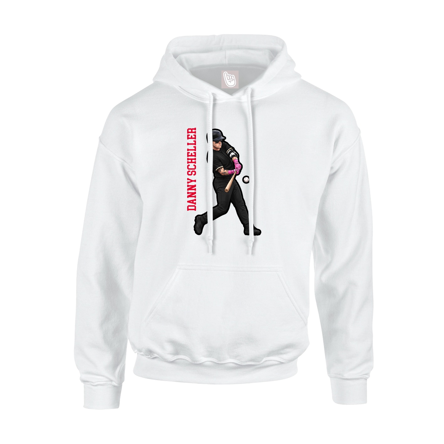 Hoodie — Name Vertical in White
