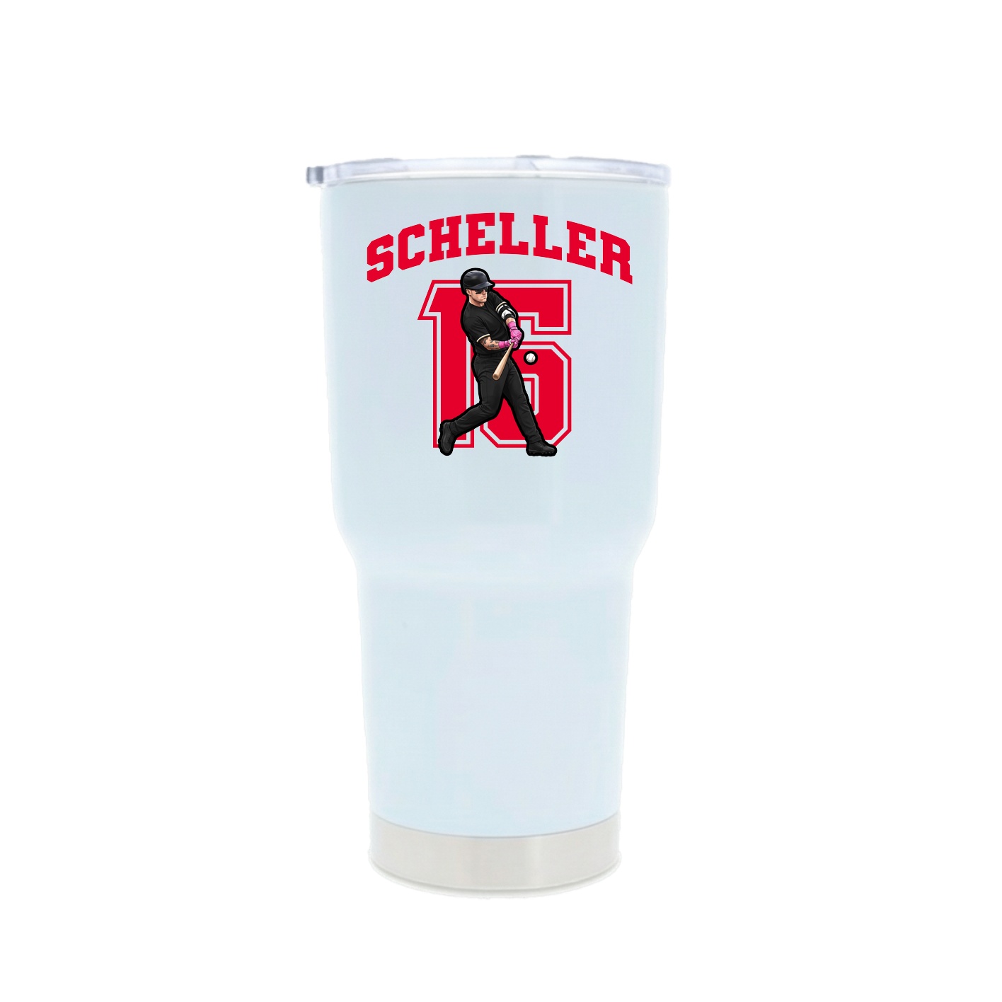 30oz Stainless Steel Tumbler — Number in White